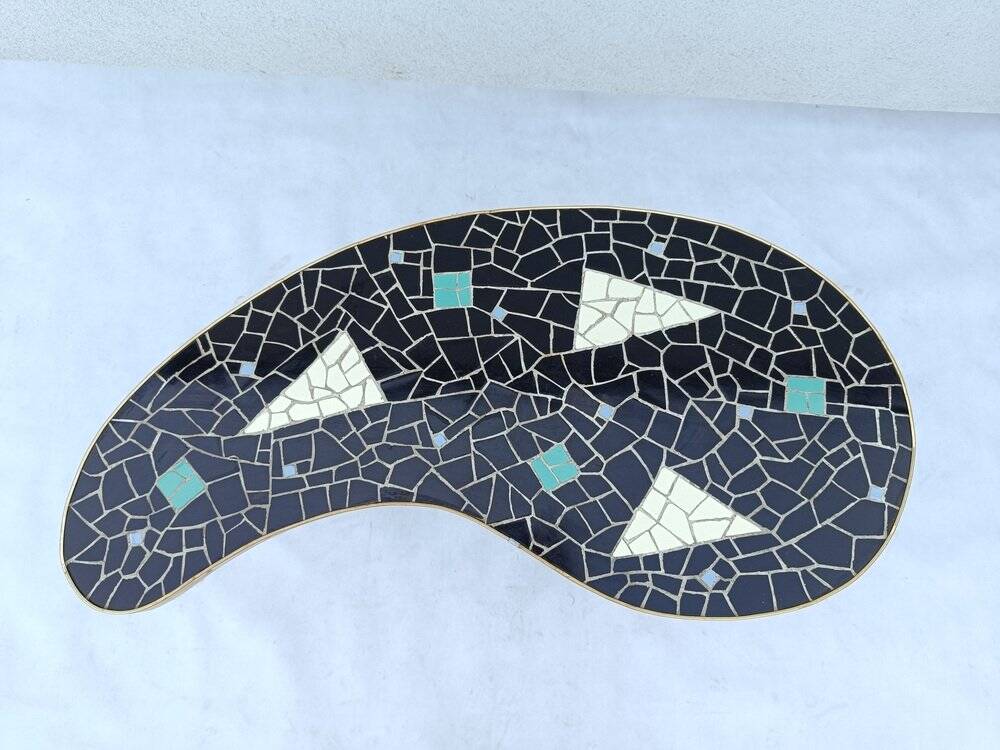 Kidney-shaped coffee table with mosaic top, 1950s