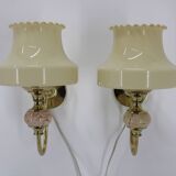 1970s Pair of Wall Lamps, Czechoslovakia