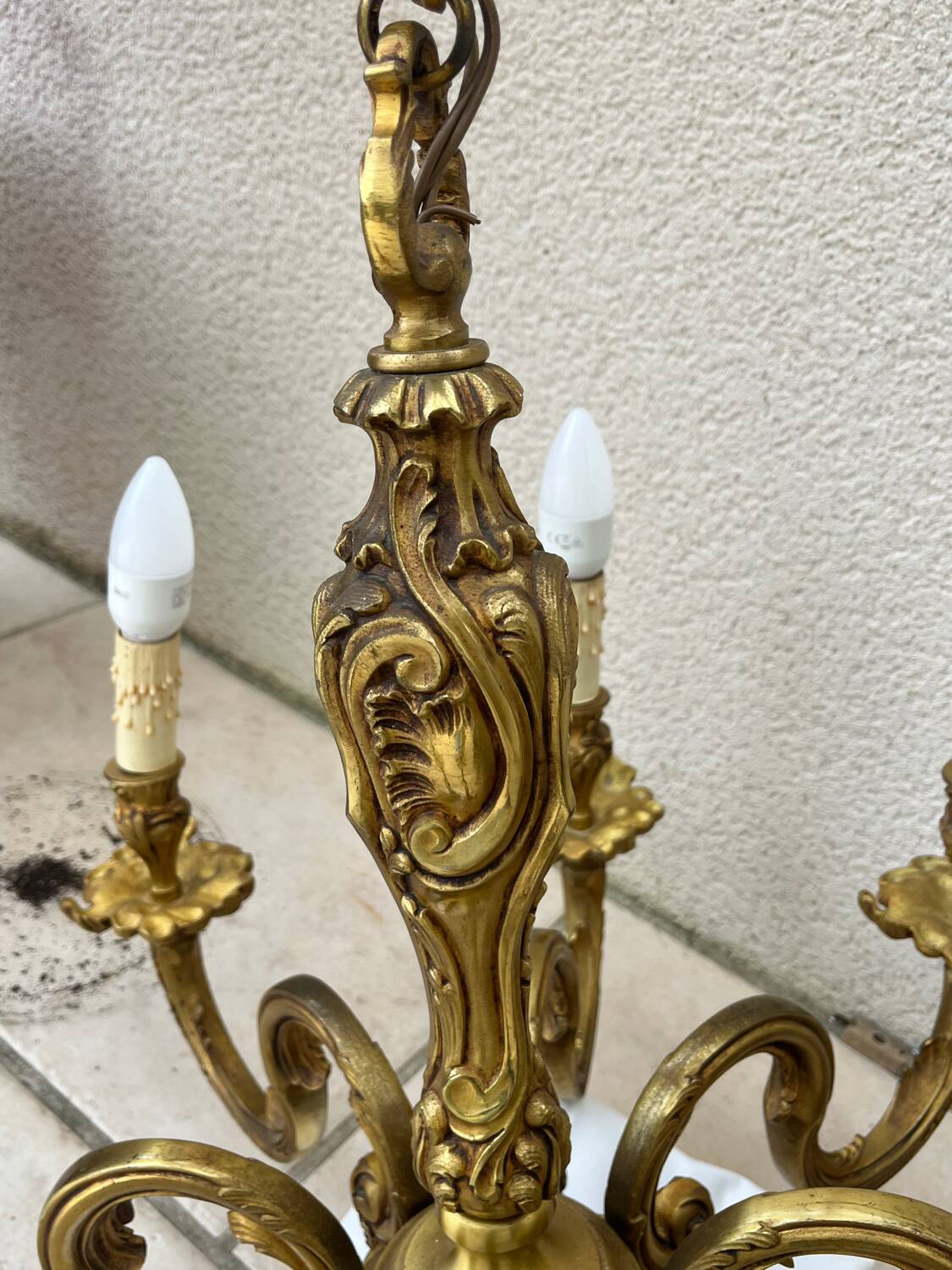 Vintage bronze louis xv style chandelier – 8 lights