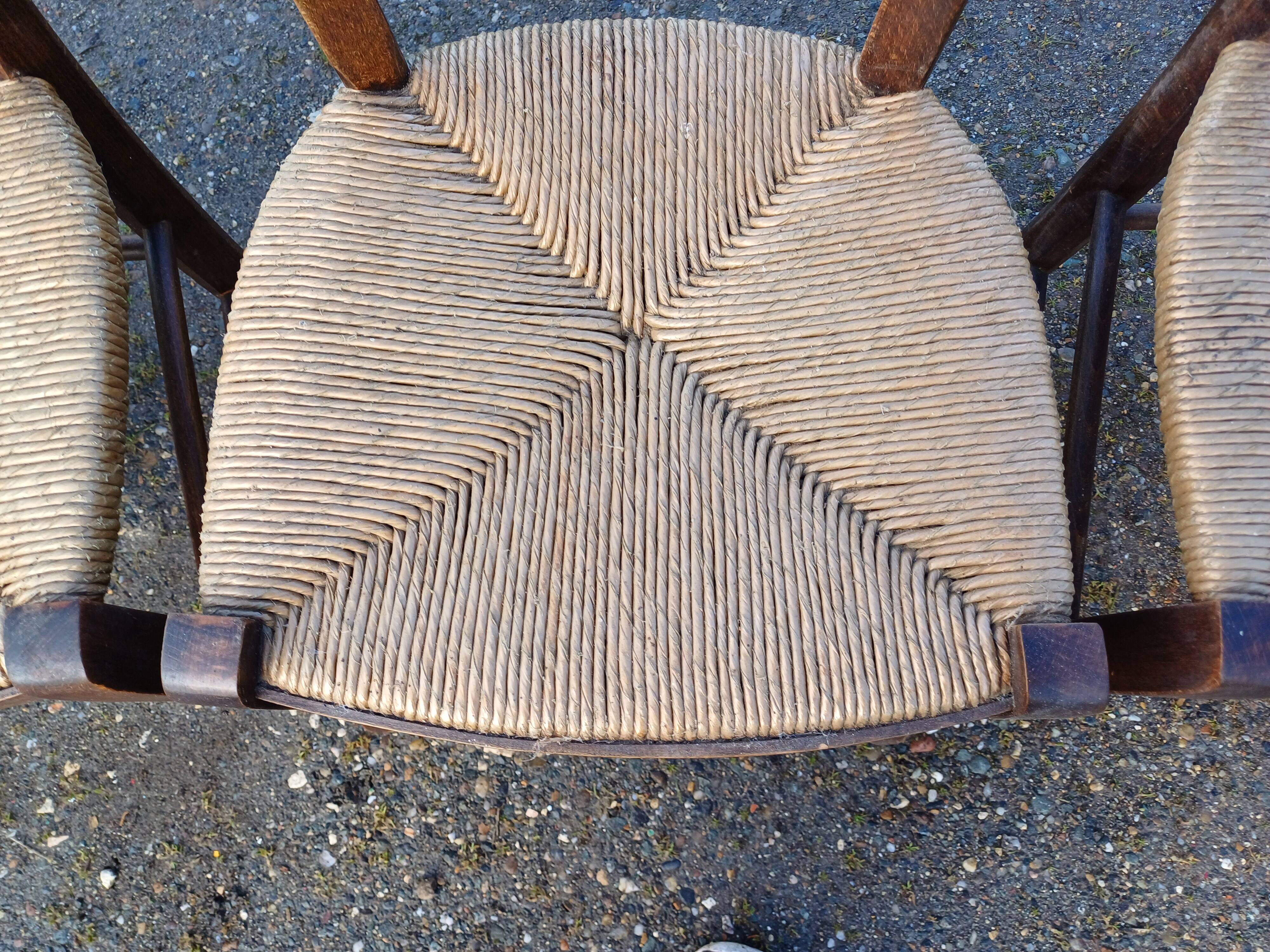 7 Old Straw Chairs