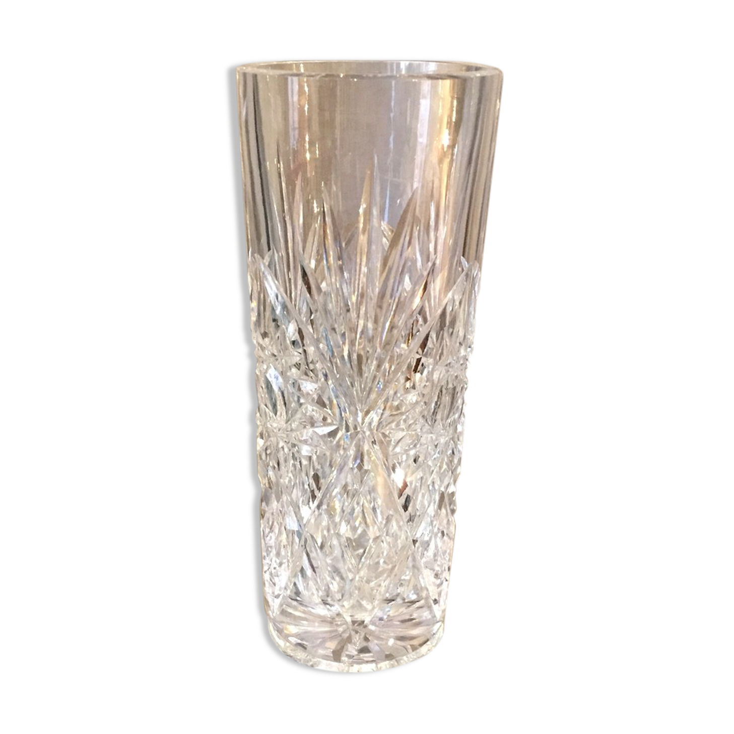 Bohemian crystal tube vase