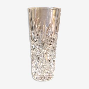 Vase tube en cristal de bohême taille