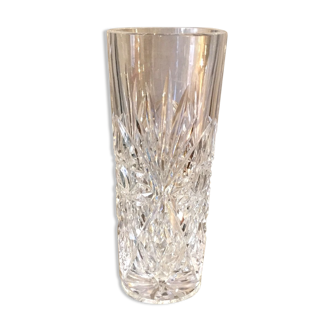 Vase tube en cristal de bohême taille