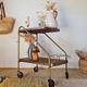 Vintage 1950s dessert bar - Gold metal and wood formica trays