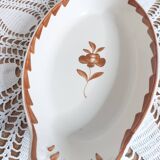 Old Sarreguemines ravier small oval dish