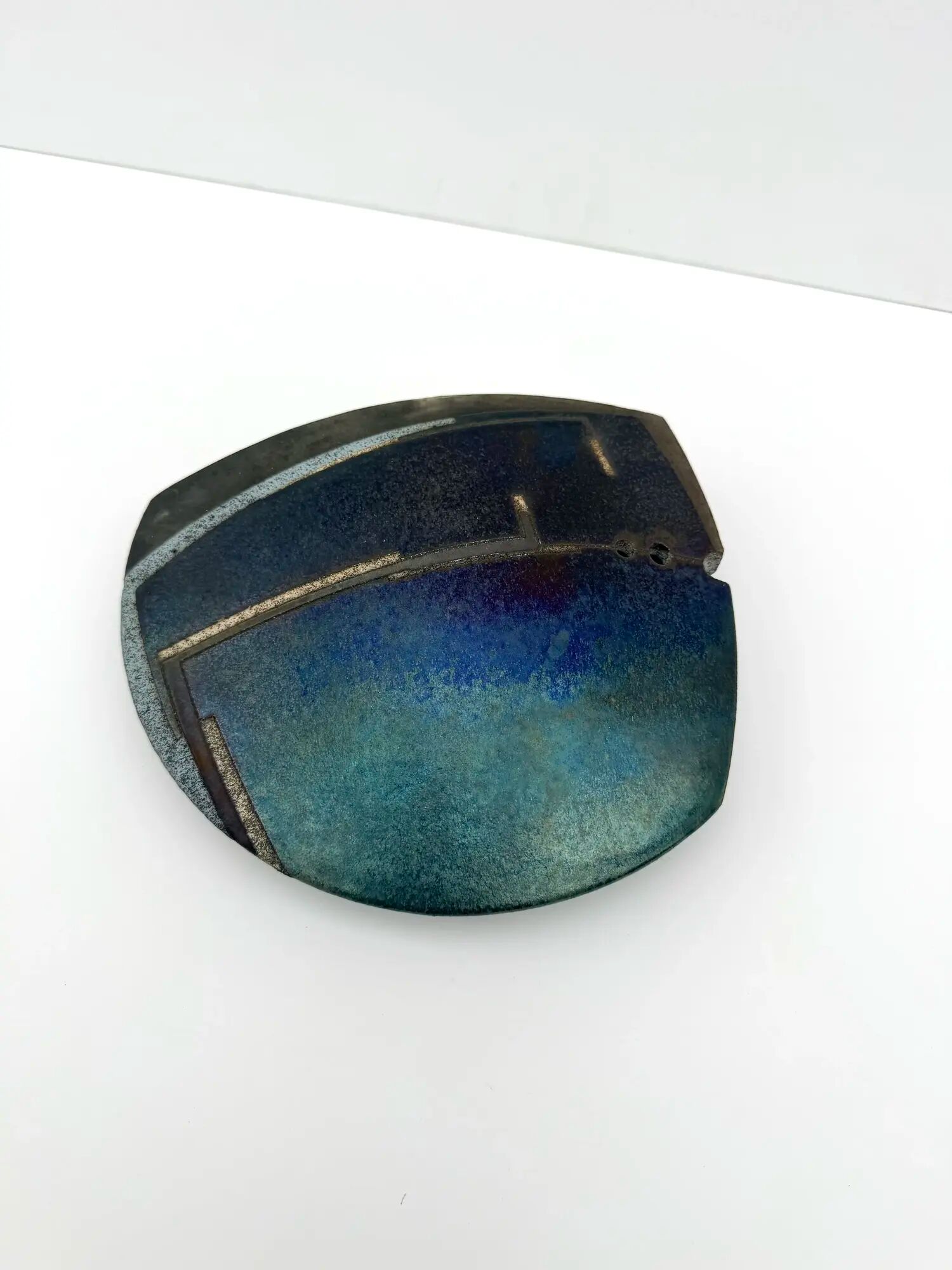 Signed raku ceramic sculpture