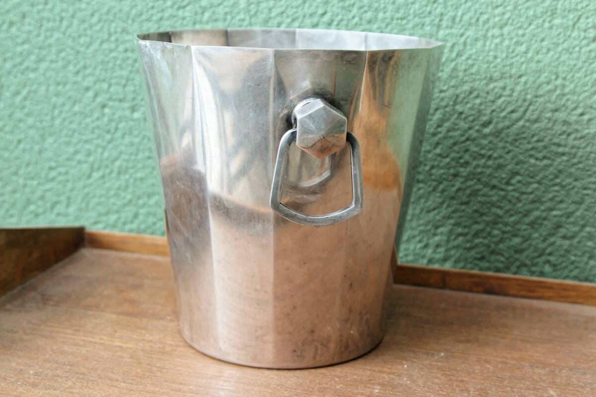 Champagne bucket in silver metal, André Leroy