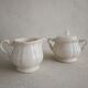 Teapot, sugar bowl and ivory milk jar from Sarreguemines