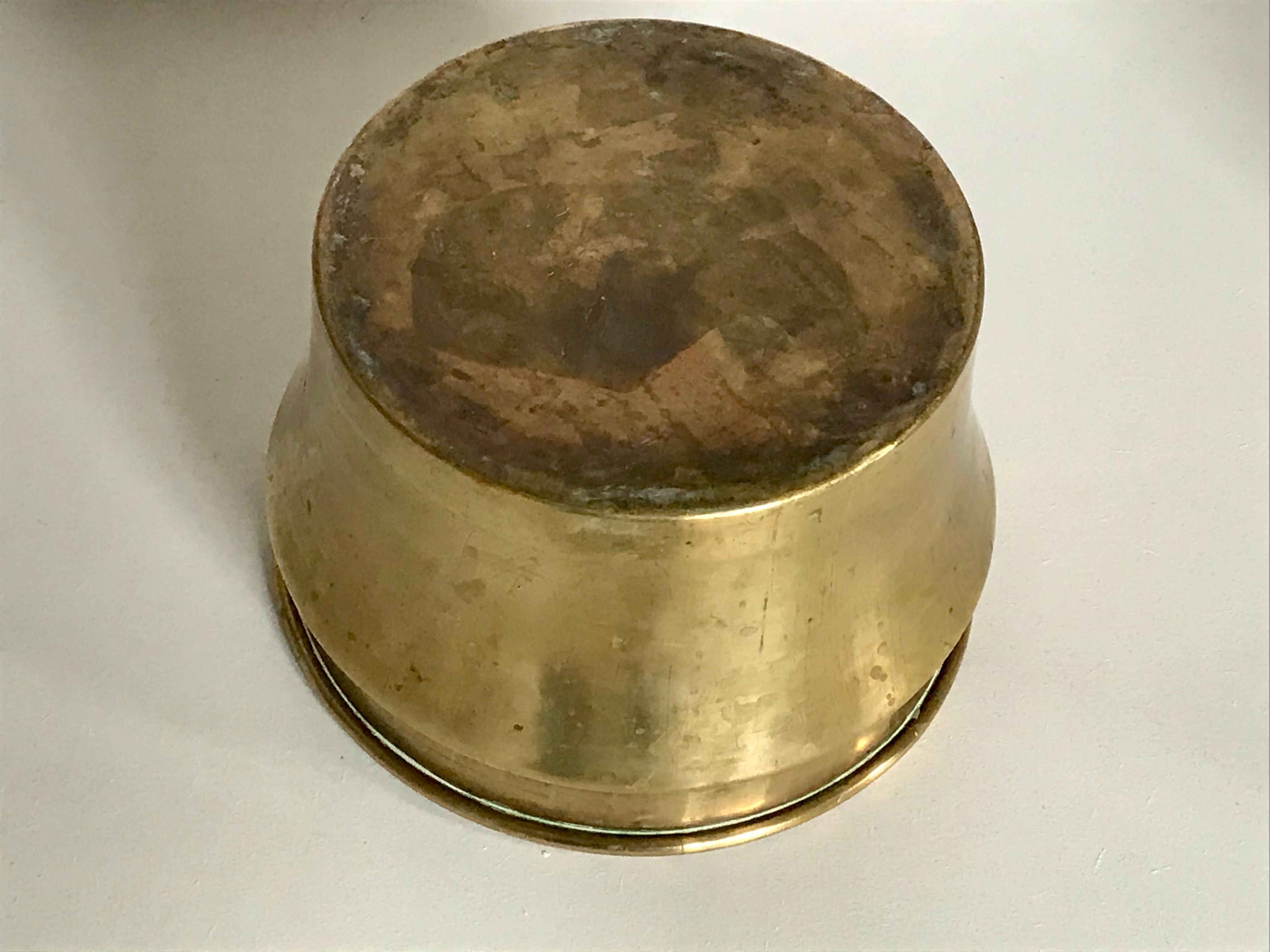 Vintage brass pot cover