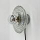 Thick structured ice glass wall light flush mount by Peill & Putzler, 1970s