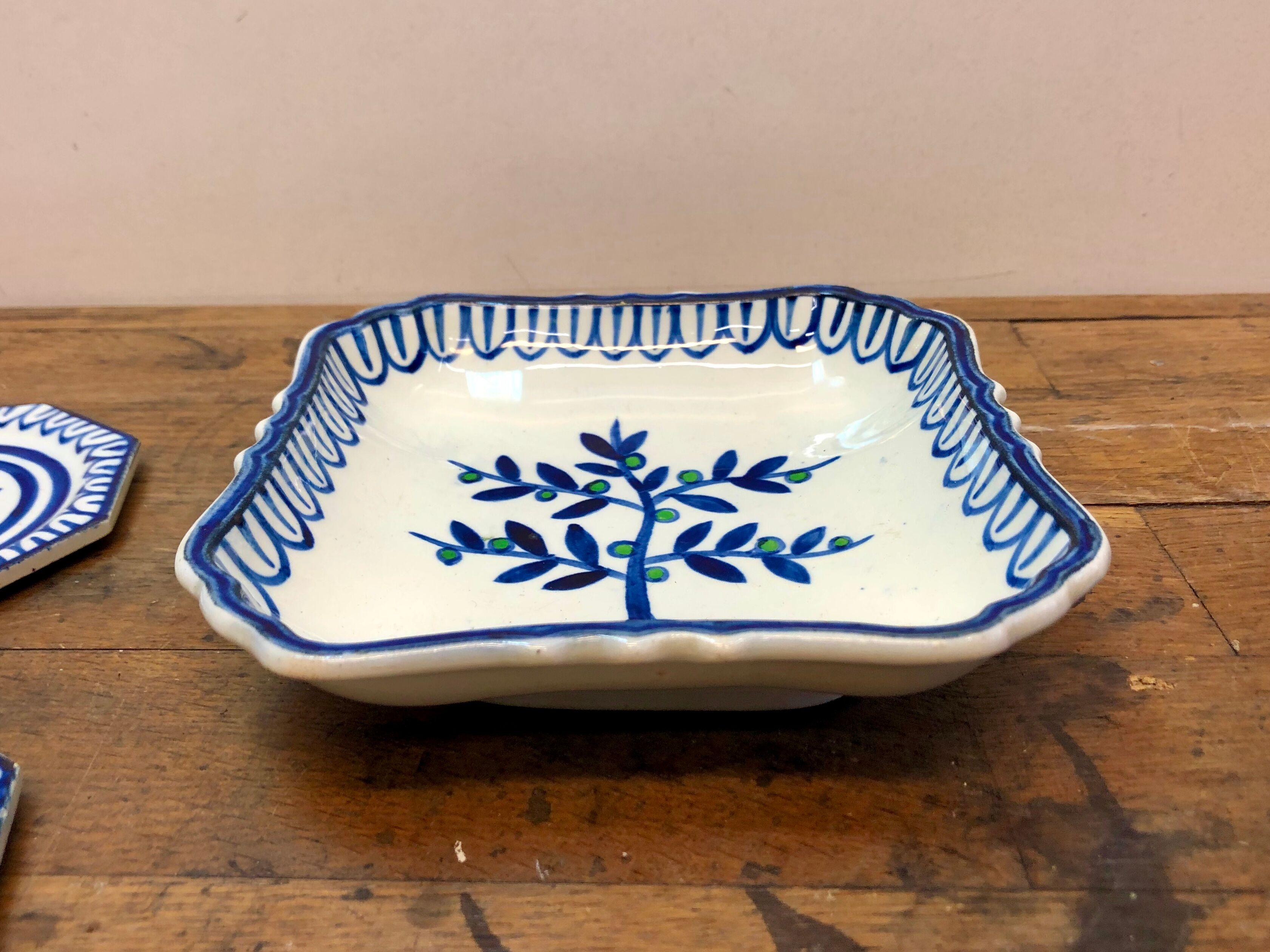 Glass underside and ceramic ramekin Gien France 60s