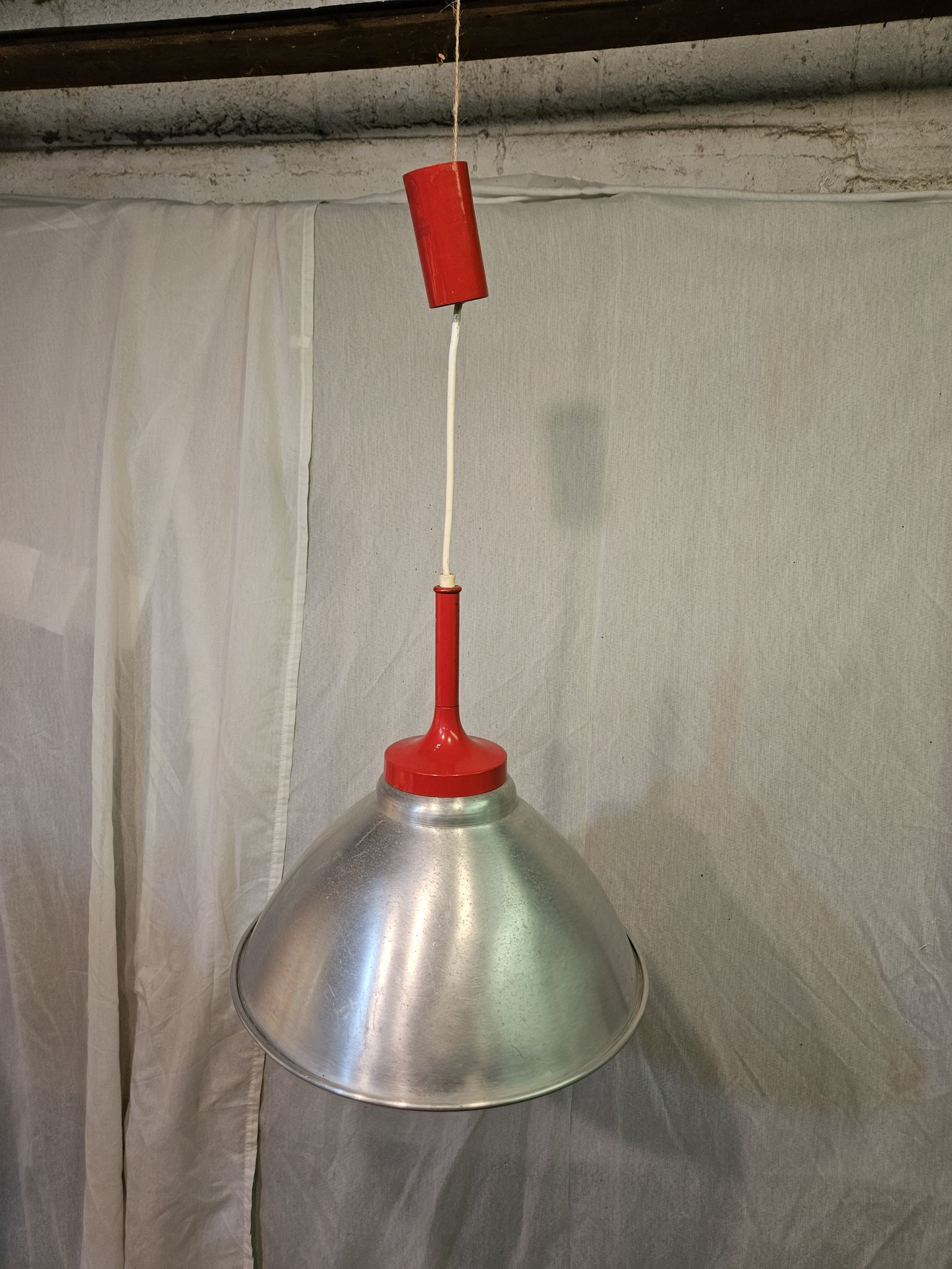 80s brushed aluminum pendant light
