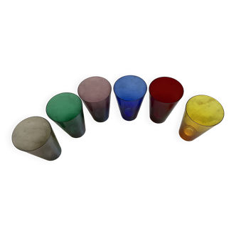 6 colored glasses