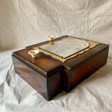 Small Art Deco wooden wall shelf