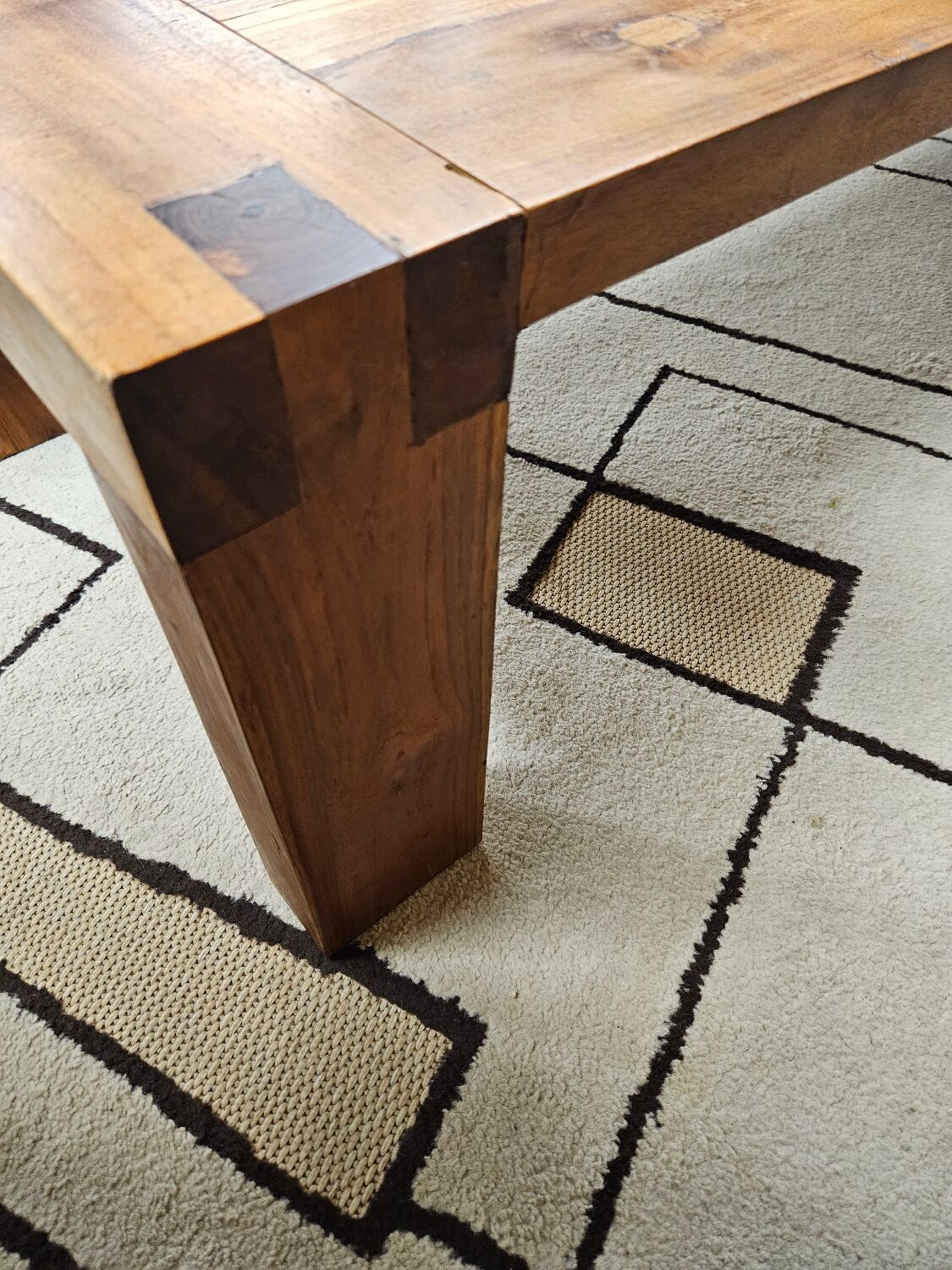 Vintage solid wood mortise and tenon coffee table