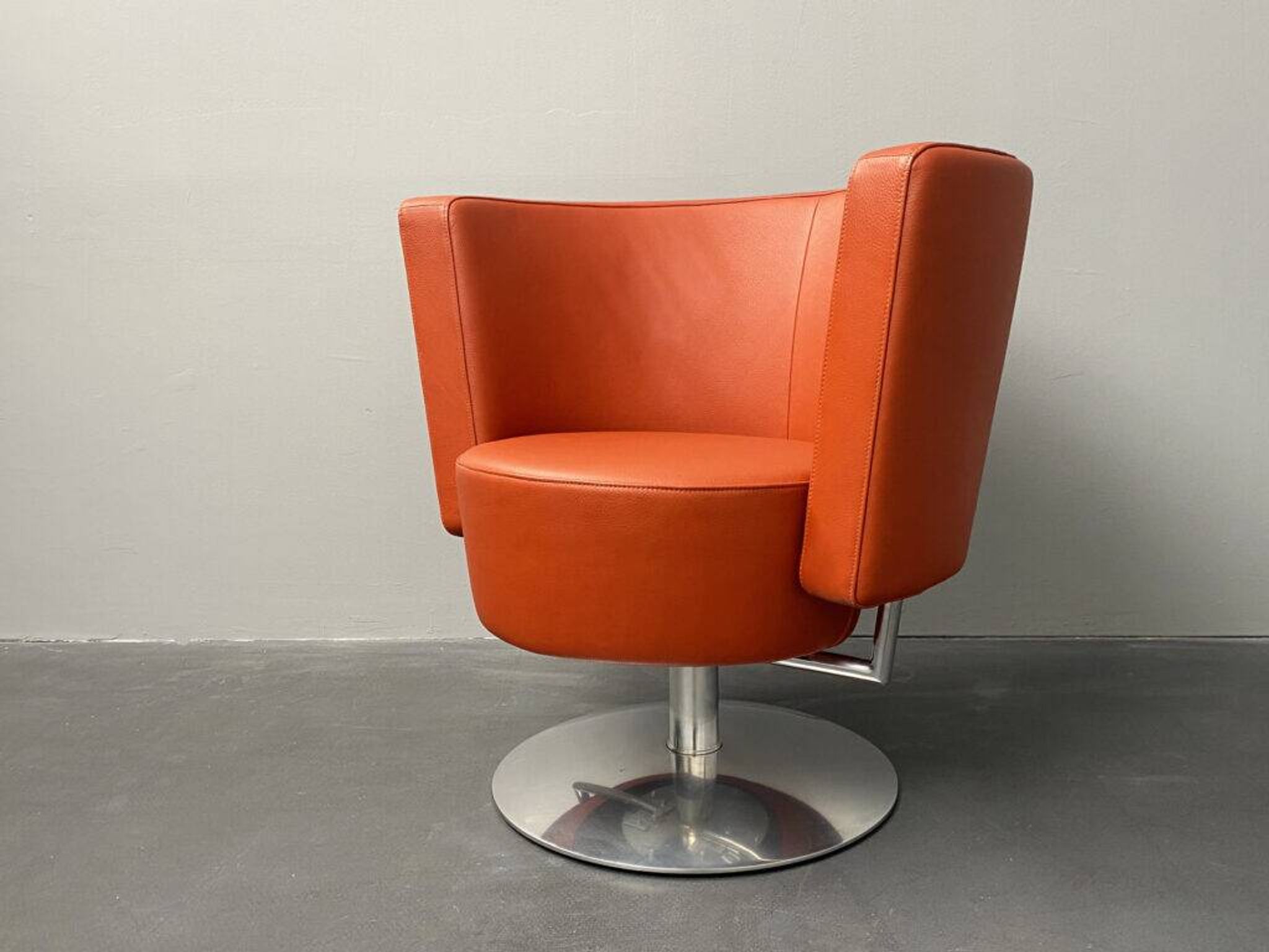 Swivel armchair Circo in red leather by Peter Maly for Cor, Germany, 1990s