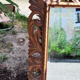 Huge antique Indonesian teak mirror