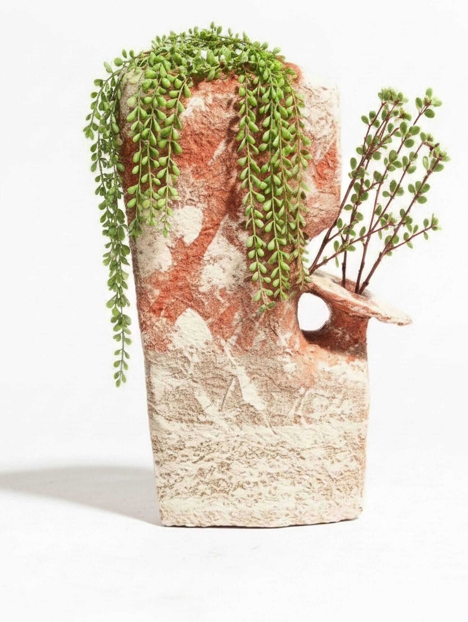 Sculptural vase mineral spirit Boho - Wabi-Sabi