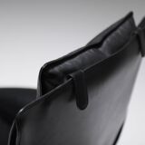 Fauteuil Cab 423 en cuir noir par Mario Bellini pour Cassina