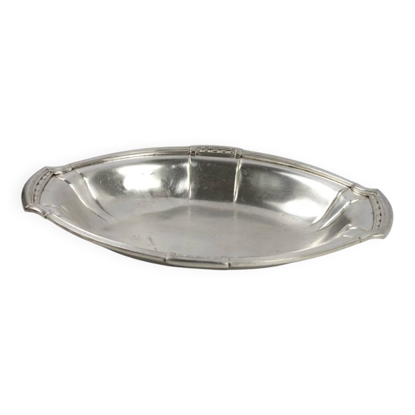 Corbeille ovale de service en métal argenté Orbrille – Art Déco, années 30