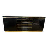 black lacquered sideboard by Jean Claude Mahey 1970