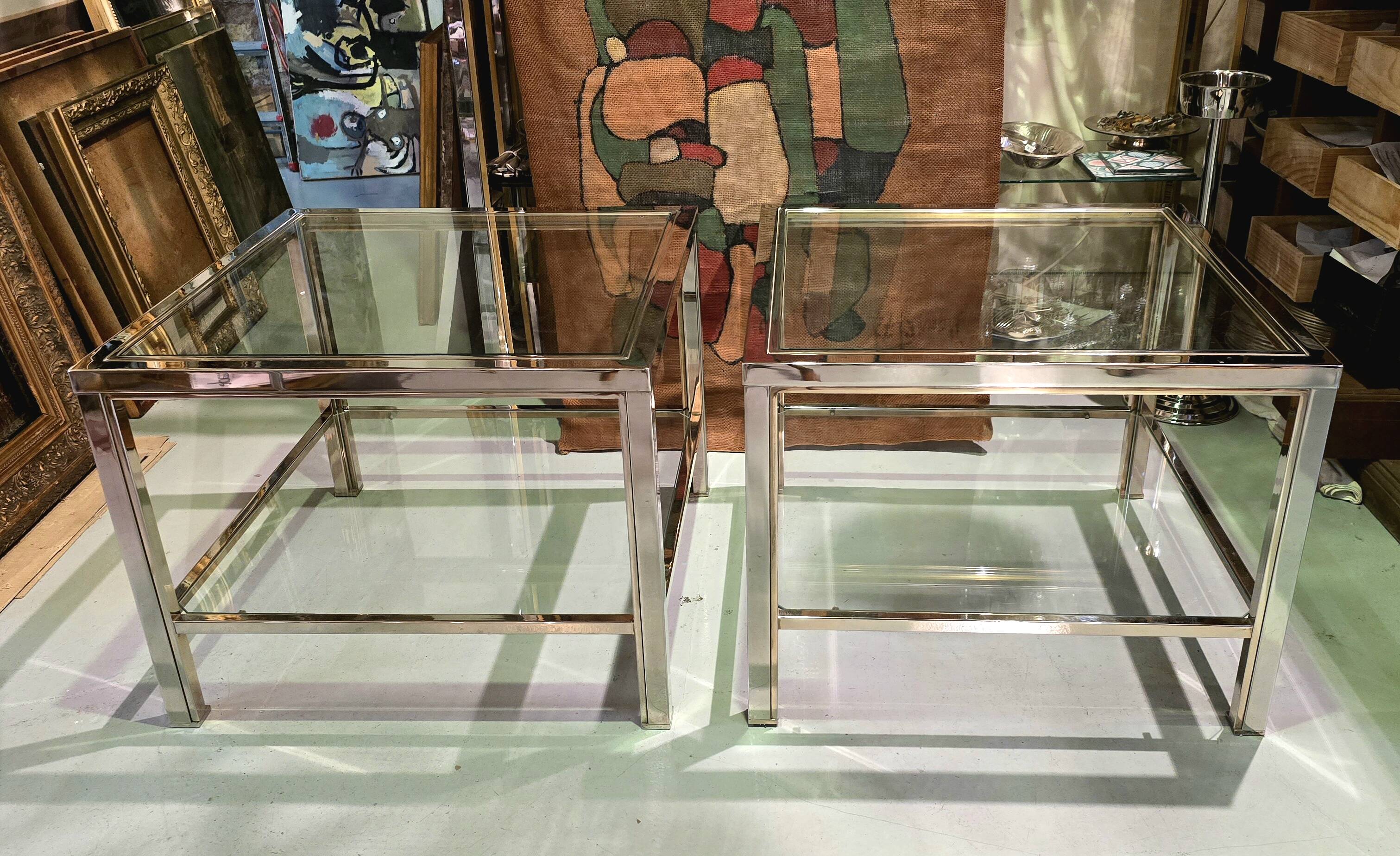 Paire de bouts de canapé ou tables d’appoint, Maison Charles, France