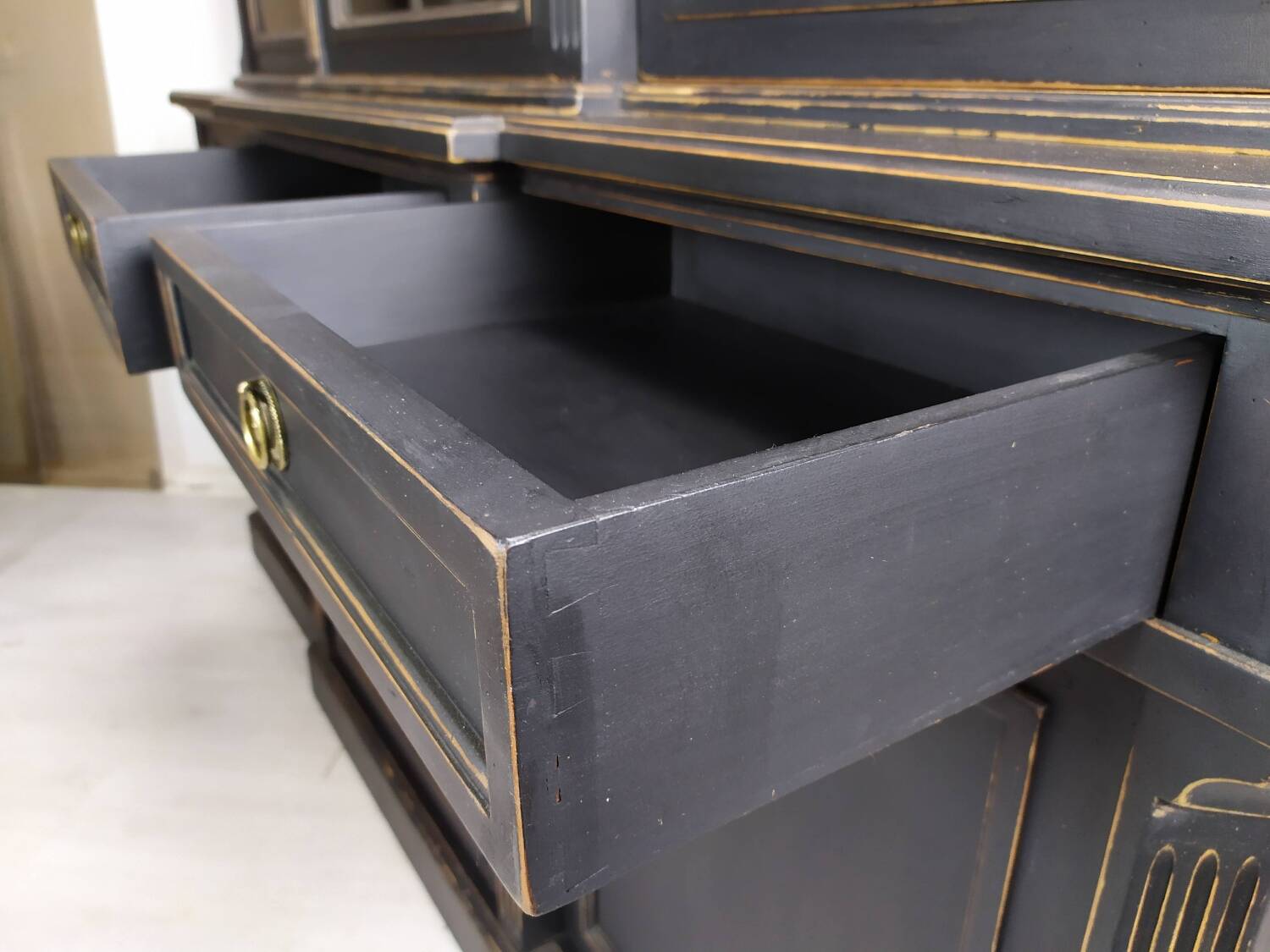 Louis XVI style black bookcase