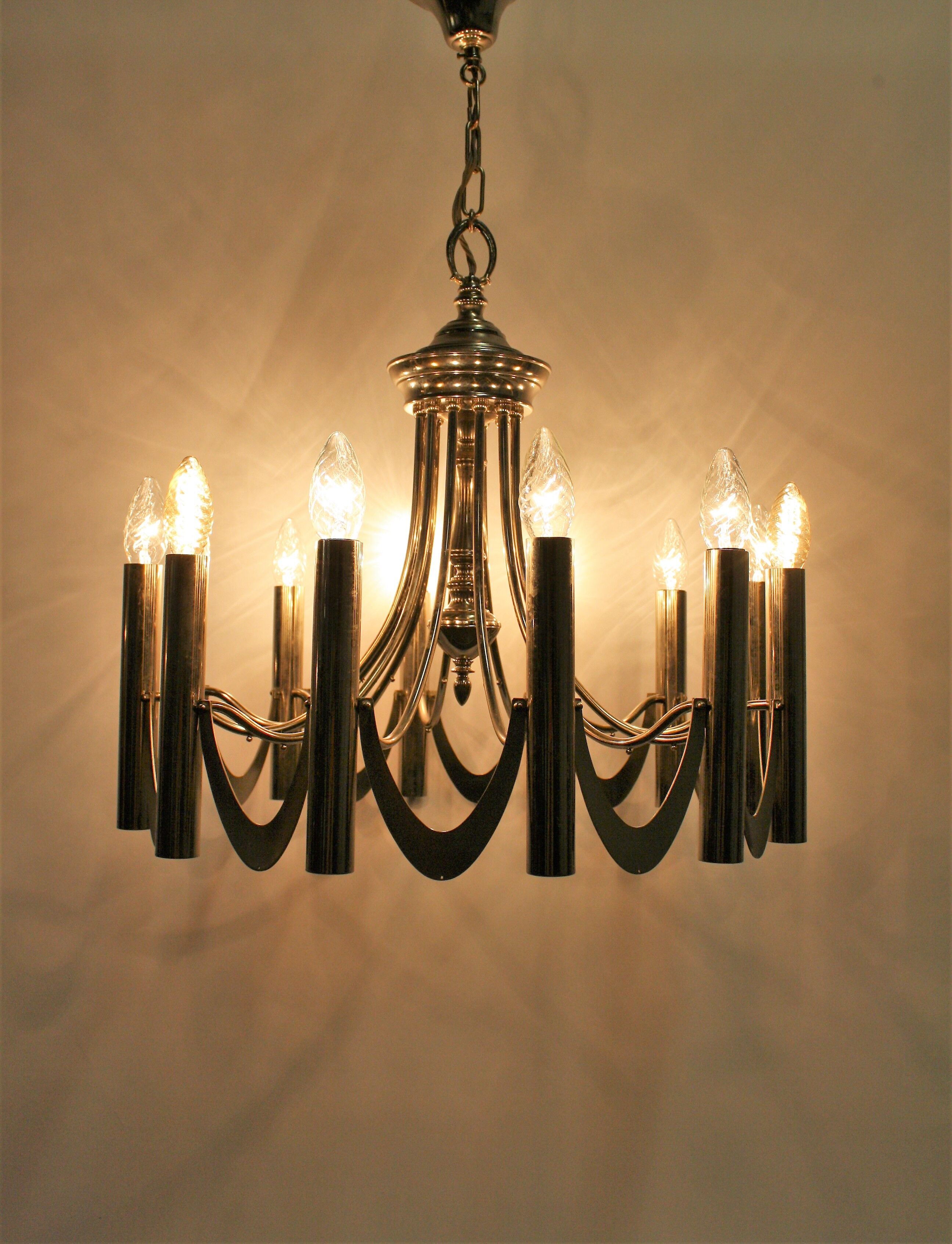 Chrome classic chandelier, 1960