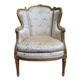 Louis XVI style shepherdess armchair in gilded wood 1900