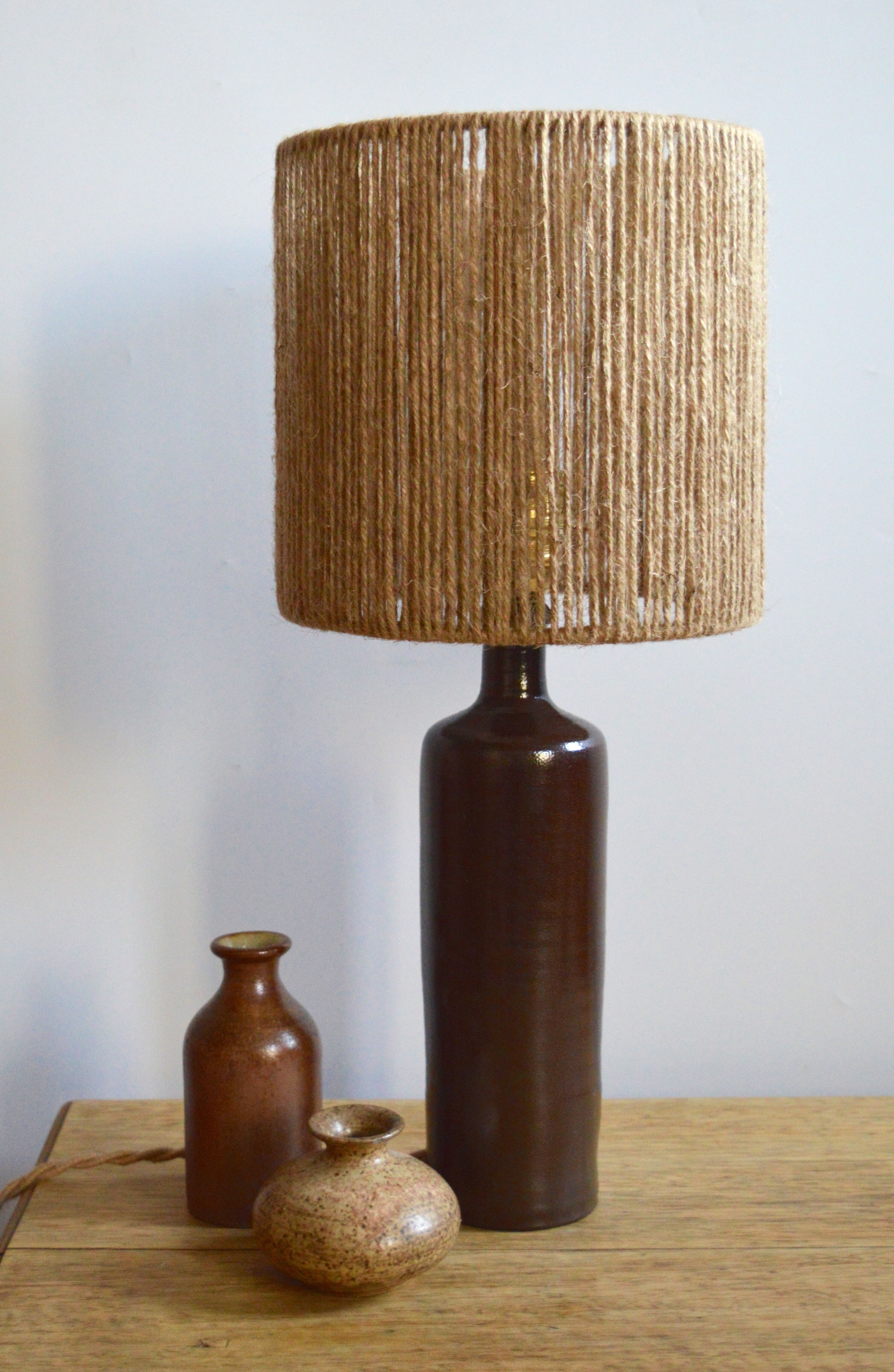 Rope and sandstone lamp