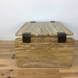 Table basse en travertin jaune, années 70/80