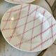 set of 4 hollow plates Badonviller pink rope pattern 30s