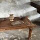 Large upcycled golden teak coffee table L1m60 W70 H45