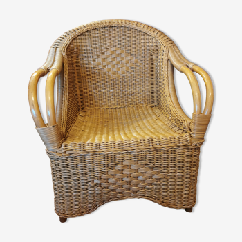 Fauteuil colonial en rotin