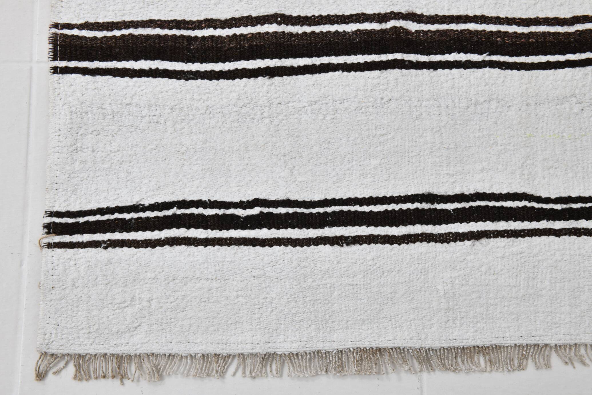 2x10 Vintage White & Brown Runner Rug, 70x310Cm