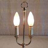 Two-bulb bouillotte lamp in brass and gilded metal - mid 20th century