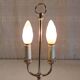 Two-bulb bouillotte lamp in brass and gilded metal - mid 20th century