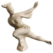 Art Deco ceramic figurine of an artistic skater, Czechoslovakia, 1950s.