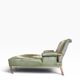 Chaise longue / fauteuil / chaise longue vintage en similicuir vert.