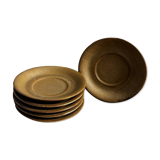 Set of 6 vintage brown saucers