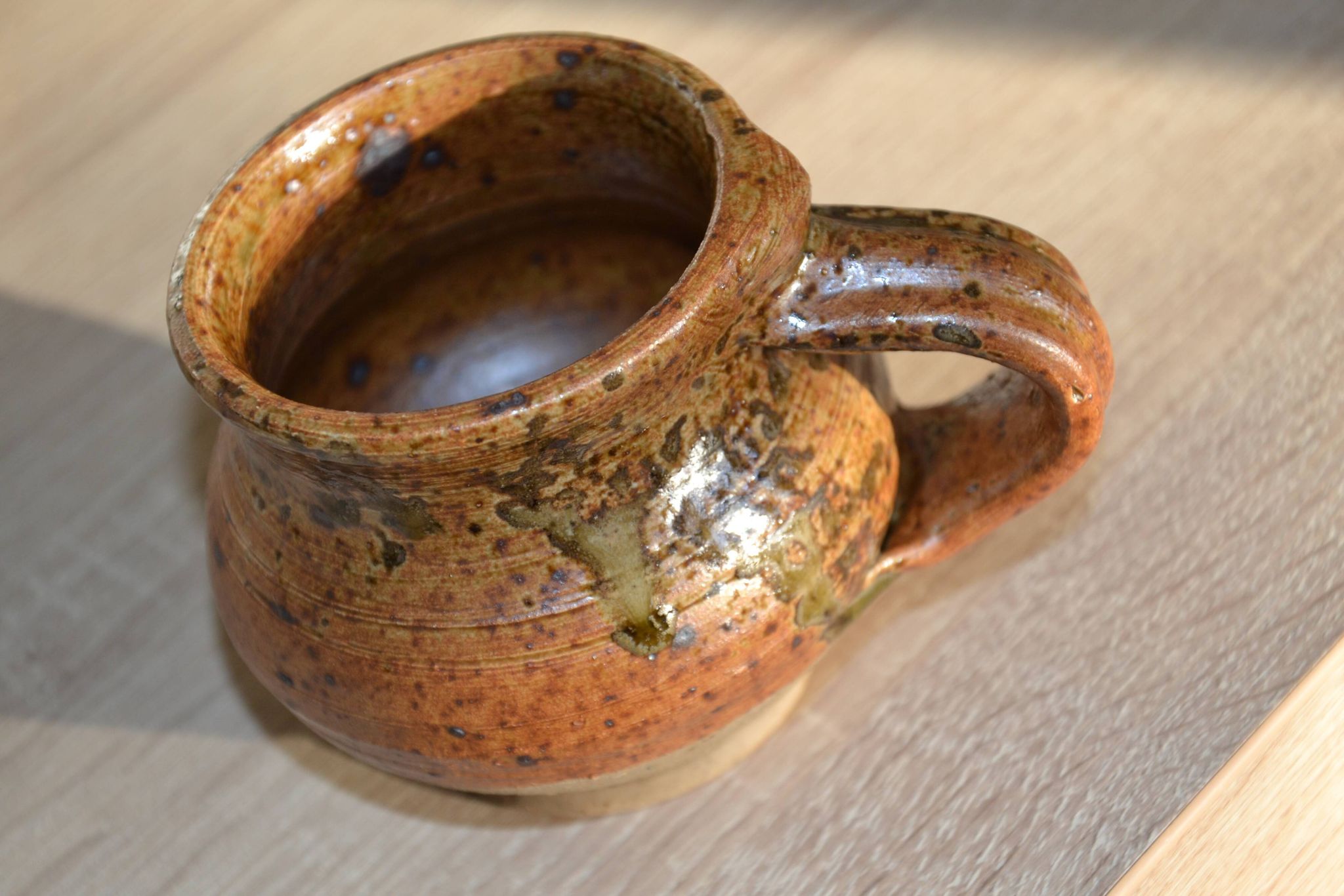 4 pyrite stoneware cups/mugs/coffee cups signed J.P.G.