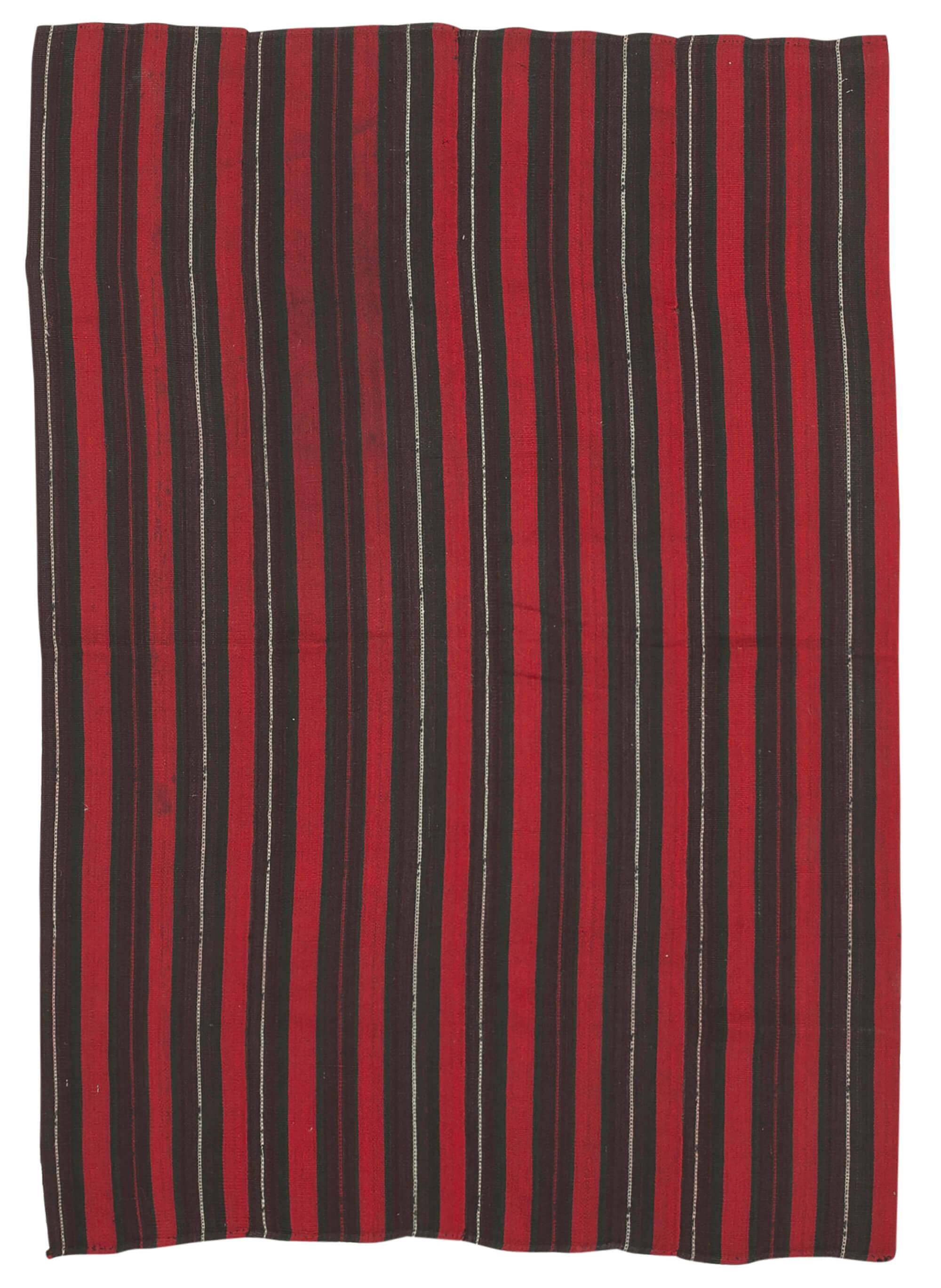 Turkish Handmade Vintage Anatolian Kilim 139 cm x 197 cm