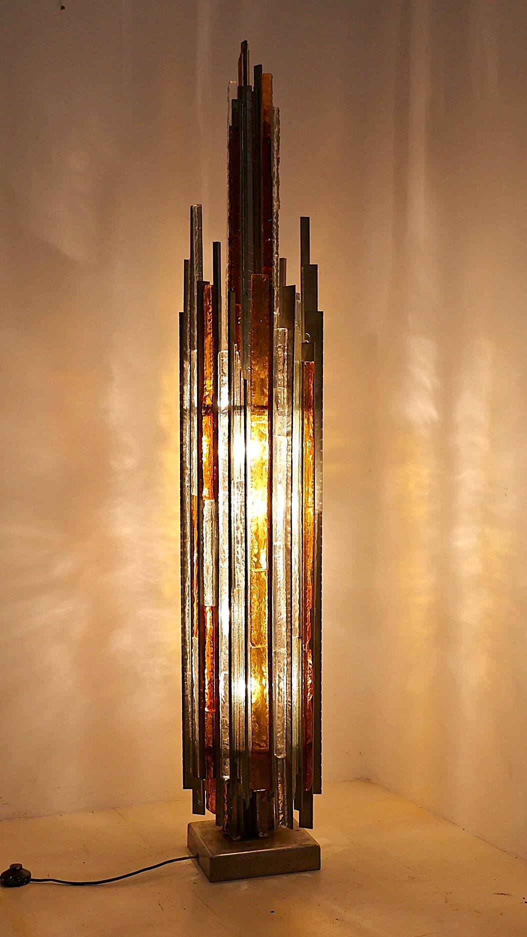 Poliarte Brutalist Floor Lamp, 1970s by Albano Poli