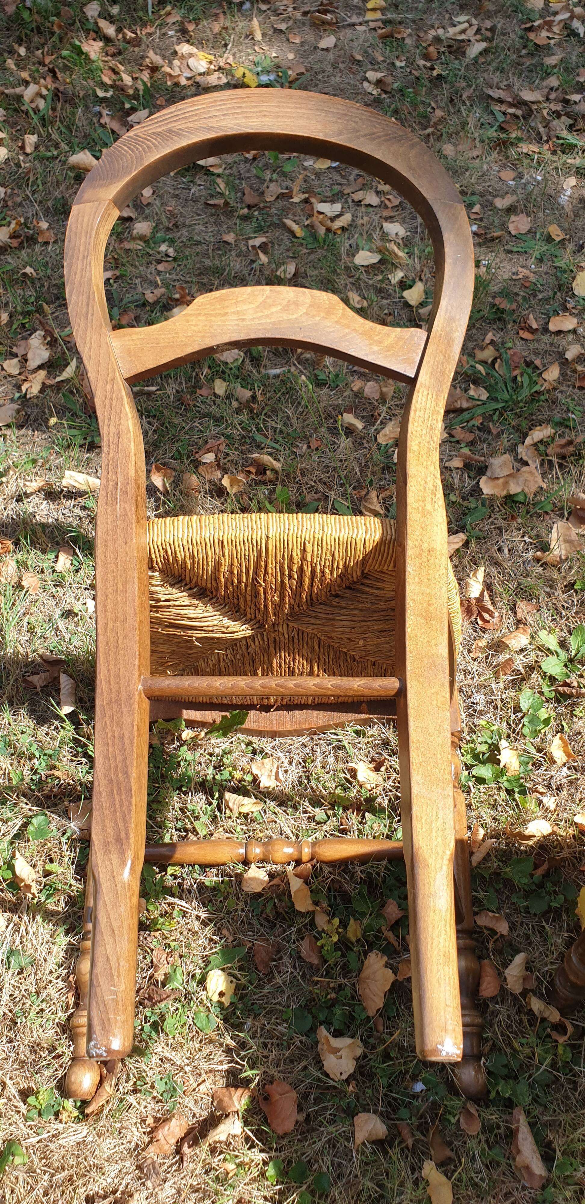 Straw chairs louis Philippe