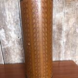 Boiled cardboard umbrella stand + brass strapping + vintage interior tray #a312