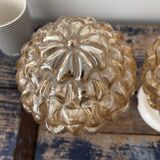 Trio of golden globe wall or ceiling lights