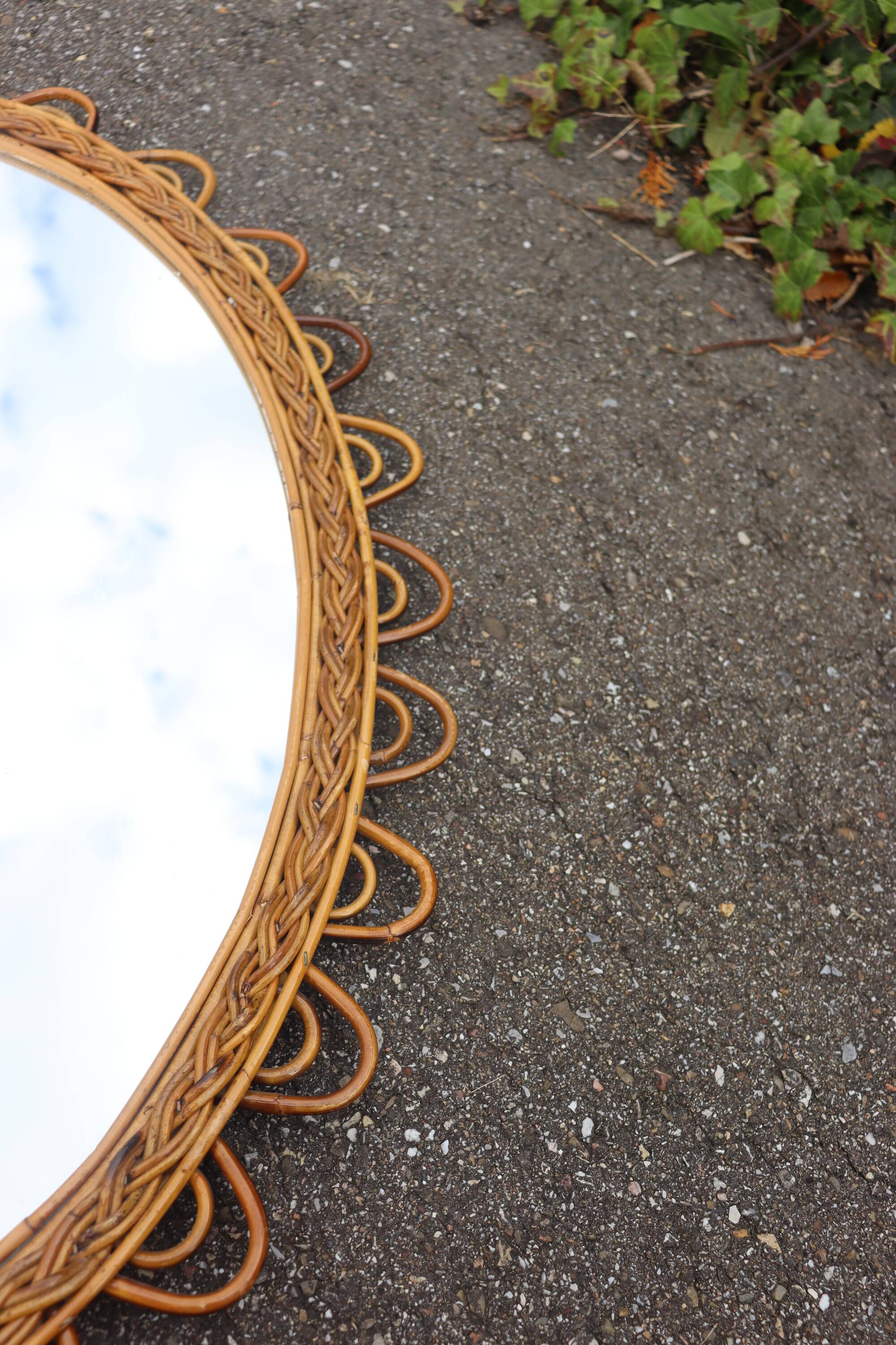 Extra large rattan mirror design Italy