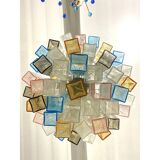 21st Century Multicolored "Squared" Murano Glass Chandelier