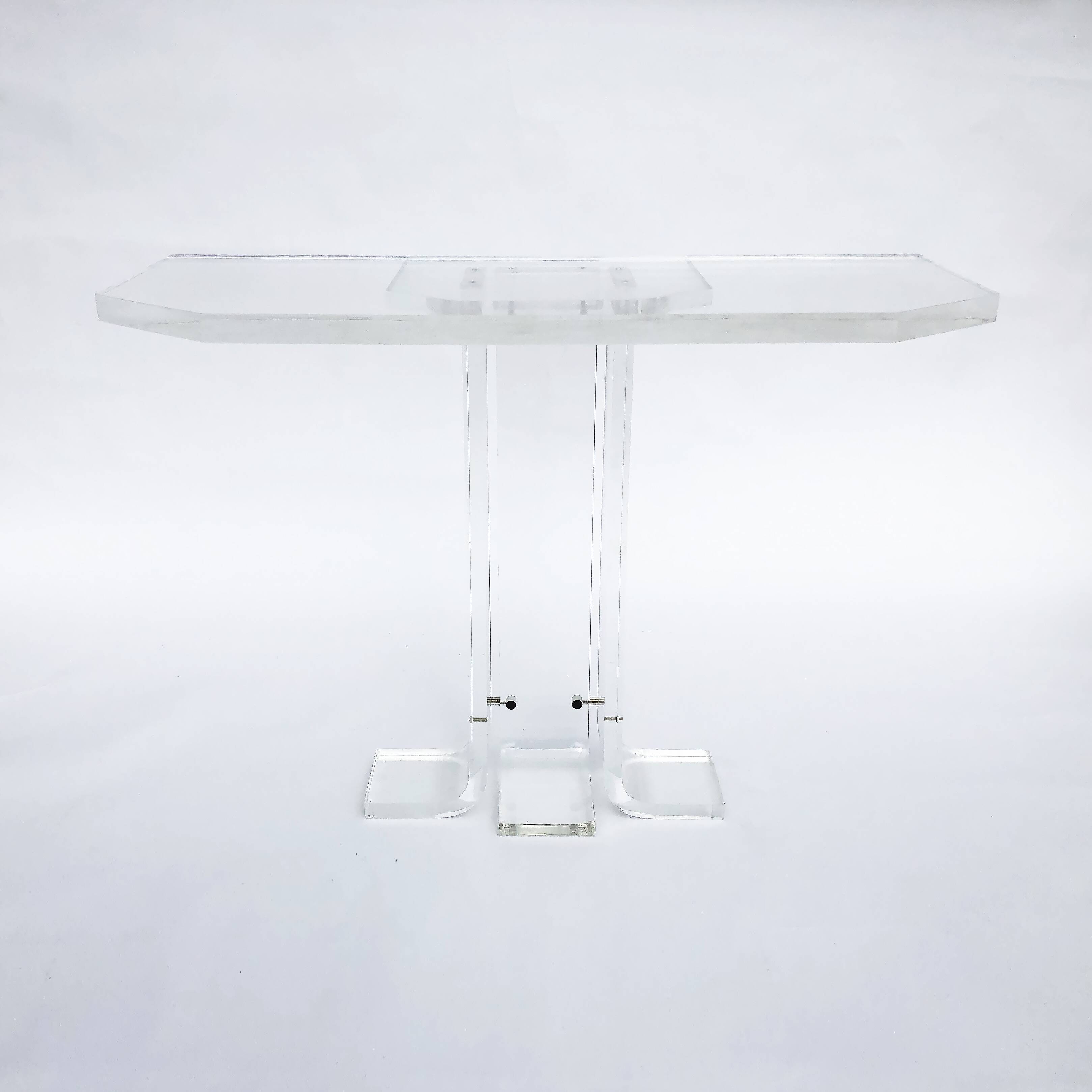1970s lucite table hollywood regency perspex acrylic vintage postmodern space charles hollis jones