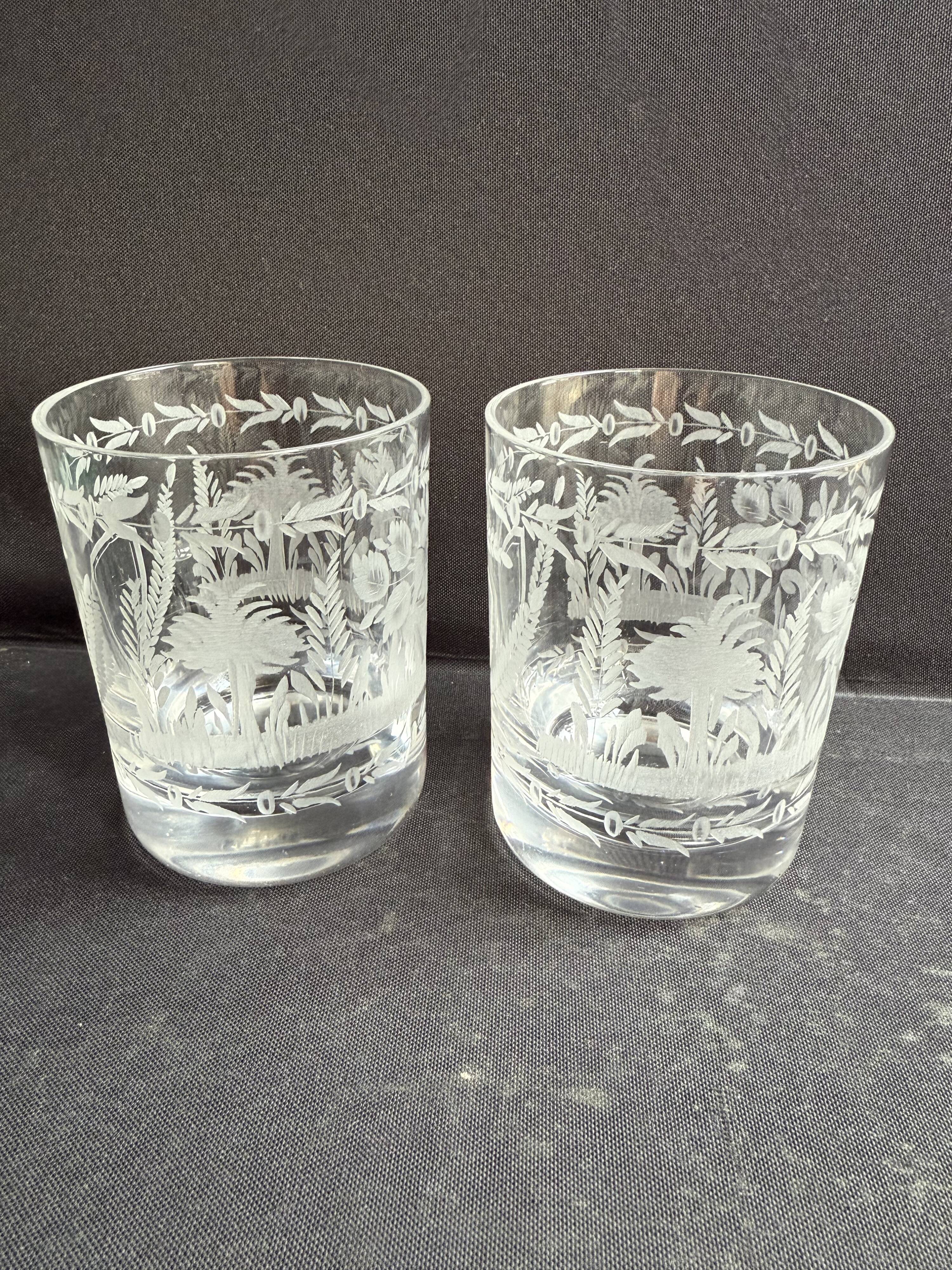 2 Whiskey Glasses – Engraved Crystal